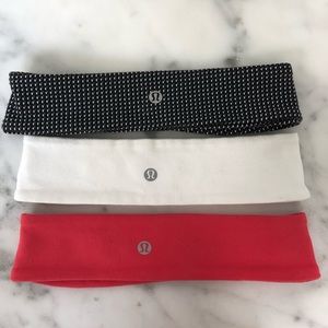 Lululemon headbands (Pink white and polka dot)